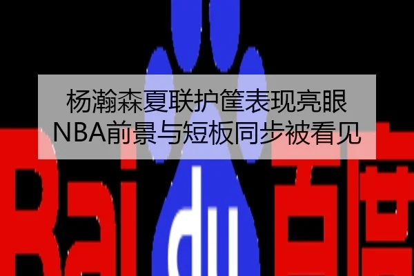 杨瀚森夏联护筐表现亮眼 NBA前景与短板同步被看见